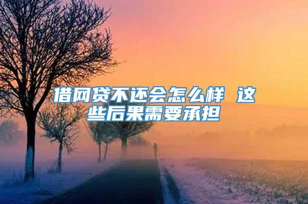 借网贷不还会怎么样 这些后果需要承担