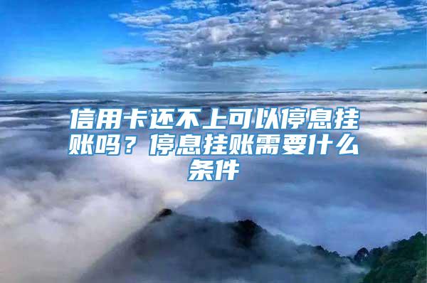 信用卡还不上可以停息挂账吗？停息挂账需要什么条件