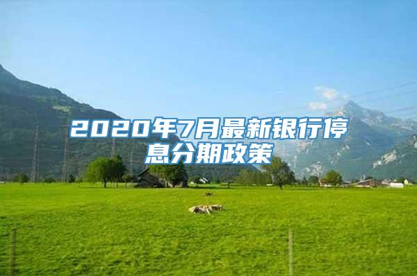 2020年7月最新银行停息分期政策