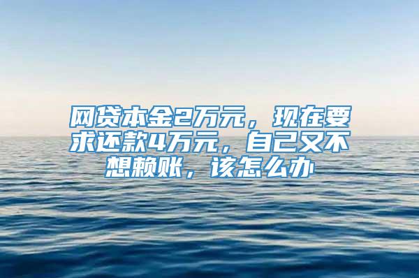 网贷本金2万元，现在要求还款4万元，自己又不想赖账，该怎么办