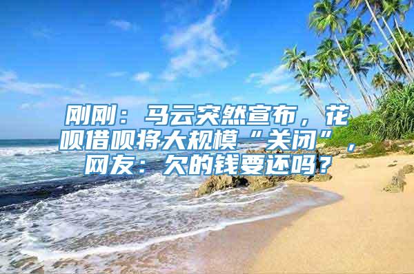 刚刚：马云突然宣布，花呗借呗将大规模“关闭”，网友：欠的钱要还吗？