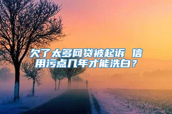 欠了太多网贷被起诉 信用污点几年才能洗白？