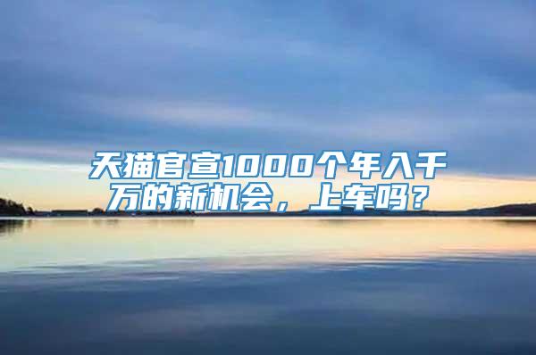 天猫官宣1000个年入千万的新机会，上车吗？