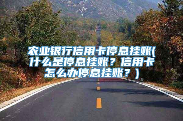 农业银行信用卡停息挂账(什么是停息挂账？信用卡怎么办停息挂账？)