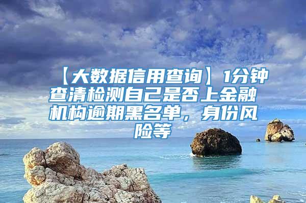 【大数据信用查询】1分钟查清检测自己是否上金融机构逾期黑名单，身份风险等