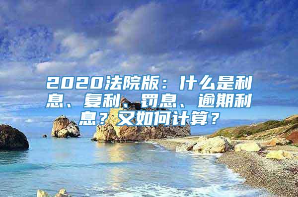 2020法院版：什么是利息、复利、罚息、逾期利息？又如何计算？