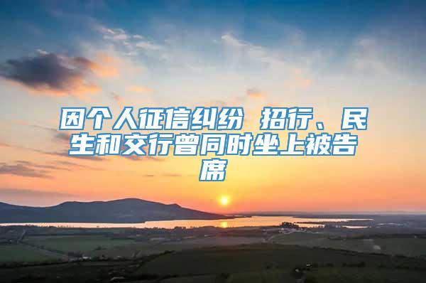 因个人征信纠纷 招行、民生和交行曾同时坐上被告席