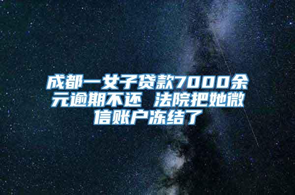 成都一女子贷款7000余元逾期不还 法院把她微信账户冻结了