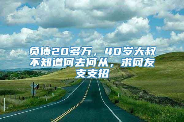 负债20多万，40岁大叔不知道何去何从，求网友支支招