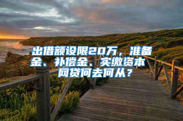 出借额设限20万，准备金、补偿金、实缴资本  网贷何去何从？