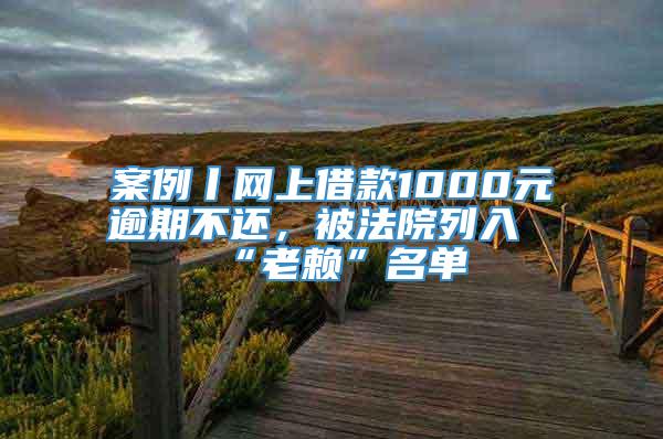 案例丨网上借款1000元逾期不还，被法院列入“老赖”名单