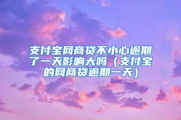 支付宝网商贷不小心逾期了一天影响大吗（支付宝的网商贷逾期一天）