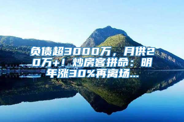 负债超3000万，月供20万+！炒房客拼命：明年涨30%再离场...