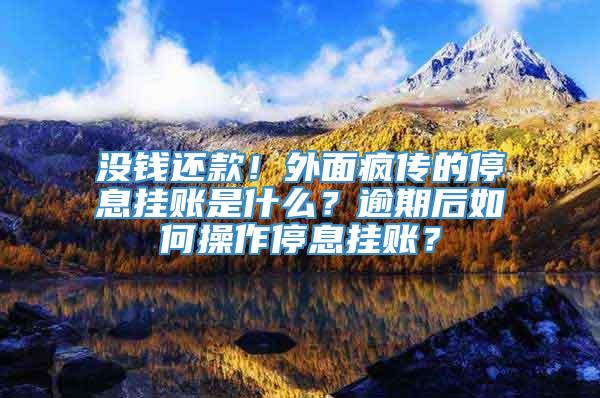 没钱还款！外面疯传的停息挂账是什么？逾期后如何操作停息挂账？