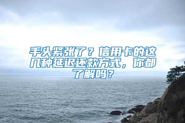 手头紧张了？信用卡的这几种延迟还款方式，你都了解吗？