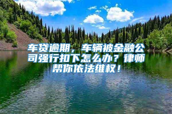 车贷逾期，车辆被金融公司强行扣下怎么办？律师帮你依法维权！