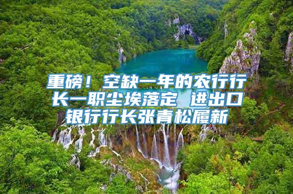 重磅！空缺一年的农行行长一职尘埃落定 进出口银行行长张青松履新