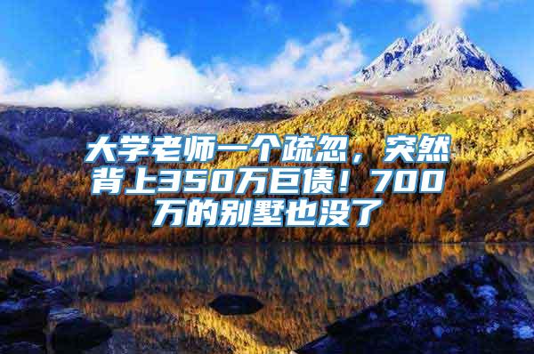 大学老师一个疏忽，突然背上350万巨债！700万的别墅也没了