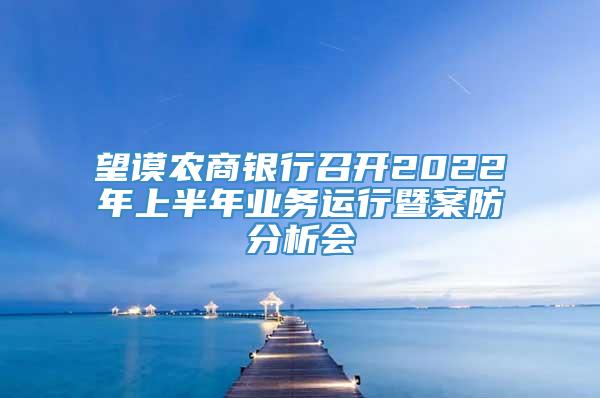 望谟农商银行召开2022年上半年业务运行暨案防分析会