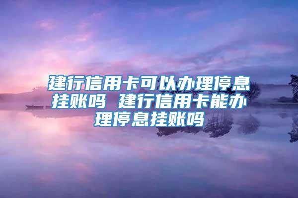 建行信用卡可以办理停息挂账吗 建行信用卡能办理停息挂账吗