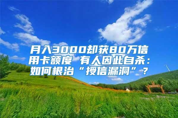 月入3000却获80万信用卡额度 有人因此自杀：如何根治“授信漏洞”？