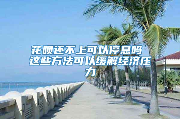 花呗还不上可以停息吗 这些方法可以缓解经济压力