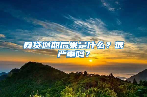 网贷逾期后果是什么？很严重吗？