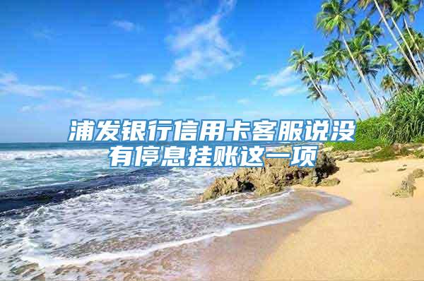 浦发银行信用卡客服说没有停息挂账这一项