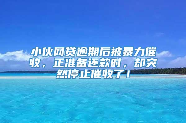 小伙网贷逾期后被暴力催收，正准备还款时，却突然停止催收了！