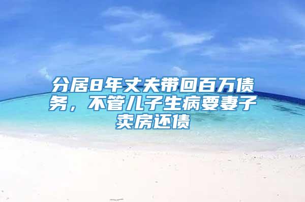 分居8年丈夫带回百万债务，不管儿子生病要妻子卖房还债