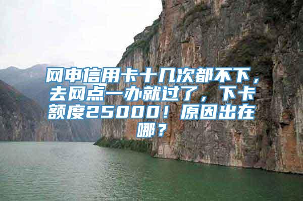 网申信用卡十几次都不下，去网点一办就过了，下卡额度25000！原因出在哪？