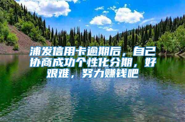 浦发信用卡逾期后，自己协商成功个性化分期，好艰难，努力赚钱吧