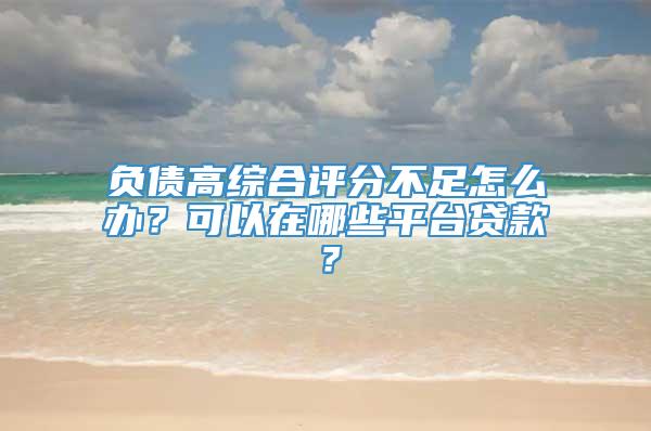 负债高综合评分不足怎么办？可以在哪些平台贷款？