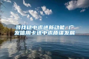 寻找稳中求进新动能 广发信用卡进中求质谋发展