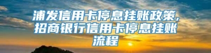 浦发信用卡停息挂账政策,招商银行信用卡停息挂账流程