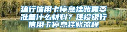 建行信用卡停息挂账需要准备什么材料？建设银行信用卡停息挂账流程