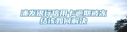 浦发银行信用卡逾期被冻结该如何解决