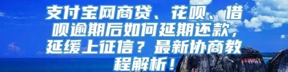 支付宝网商贷、花呗、借呗逾期后如何延期还款，延缓上征信？最新协商教程解析！