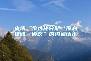 申请“个性化分期‘停息挂账’协议”的沟通话术